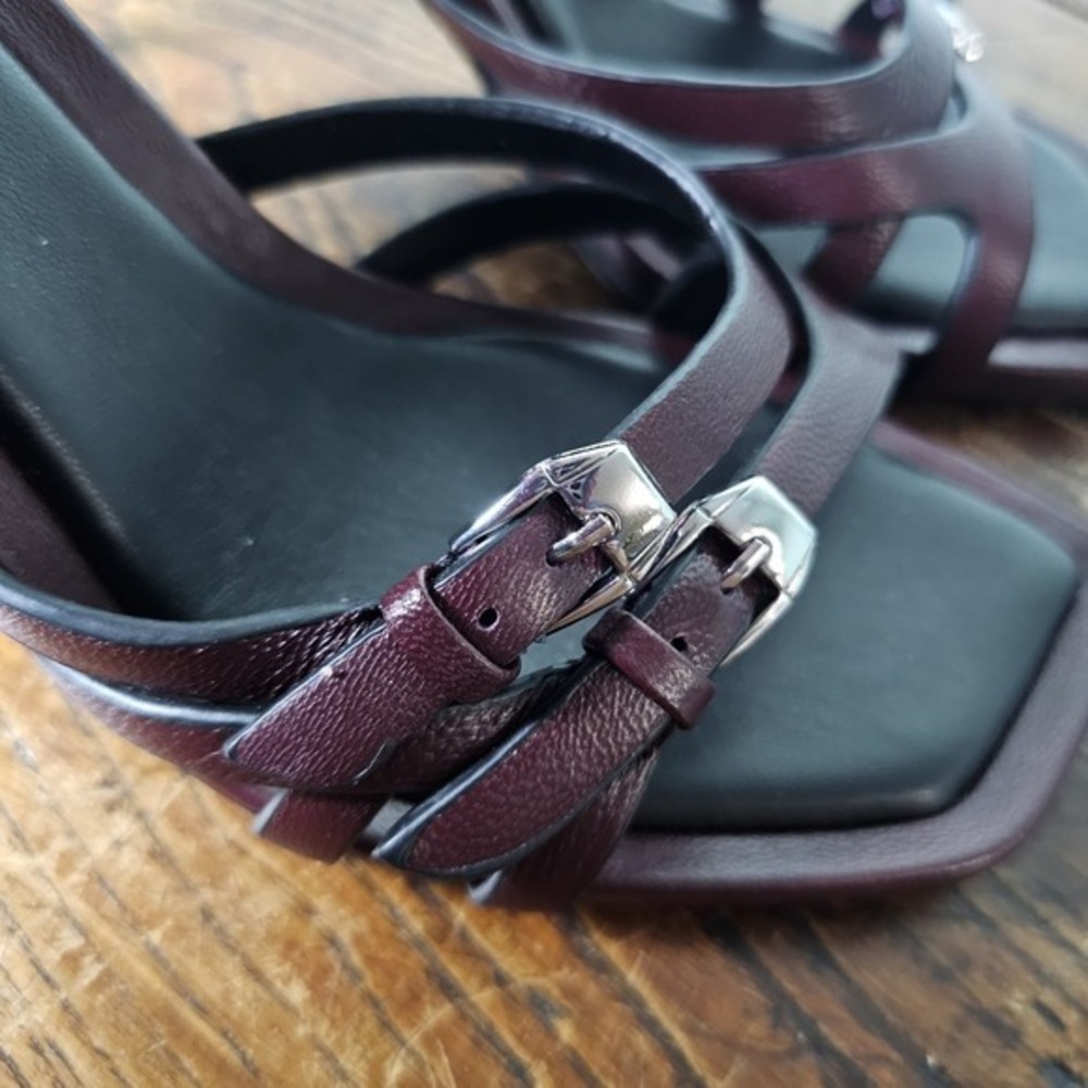 Steve Madden Karter Ankle Strap Sandals Women's Size 8M Wine Leather - Picture 8 of 9